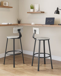 Barkrukken met Rugleuning en Industrieel Design, Set van 2