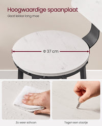Barkrukken met Rugleuning en Industrieel Design, Set van 2