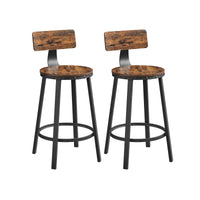 Barkrukken met Rugleuning en Industrieel Design, Set van 2