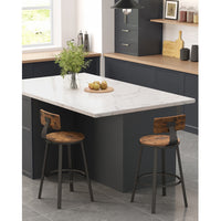 Barkrukken met Rugleuning en Industrieel Design, Set van 2