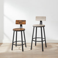 Barkrukken met Rugleuning en Industrieel Design, Set van 2