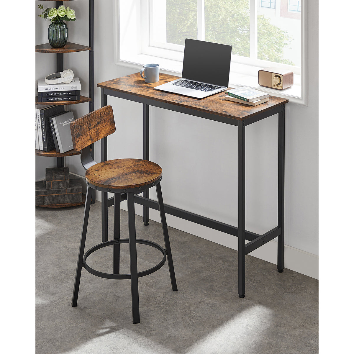 Barkrukken met Rugleuning en Industrieel Design, Set van 2