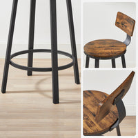 Barkrukken met Rugleuning en Industrieel Design, Set van 2