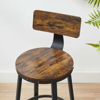 Barkrukken met Rugleuning en Industrieel Design, Set van 2
