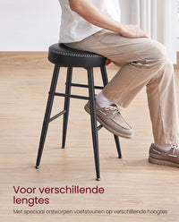 Barkrukken van Kunstleer met Voetsteun, Set van 2