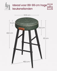 Barkrukken van Kunstleer met Voetsteun, Set van 2