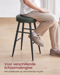 Barkrukken van Kunstleer met Voetsteun, Set van 2
