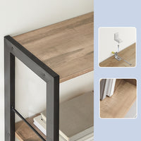 Boekenkast met 4 Verspringende Planken en Gesloten Vak, 74 x 154,5 cm