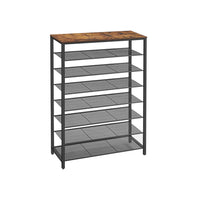 Schoenenrek met 8 Niveaus voor 32 tot 40 Paar Schoenen, 100 x 30 x 152 cm