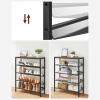 Metalen Schoenenrek met Verstelbare Roosterplanken, 4 of 5 Niveaus