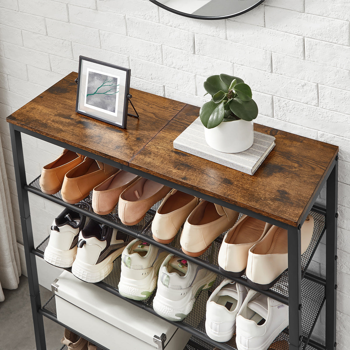 Metalen Schoenenrek met Verstelbare Roosterplanken, 4 of 5 Niveaus