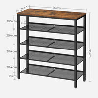 Metalen Schoenenrek met Verstelbare Roosterplanken, 4 of 5 Niveaus
