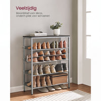 Metalen Schoenenrek met Verstelbare Roosterplanken, 4 of 5 Niveaus