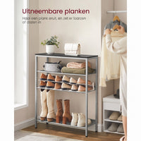 Metalen Schoenenrek met Verstelbare Roosterplanken, 4 of 5 Niveaus