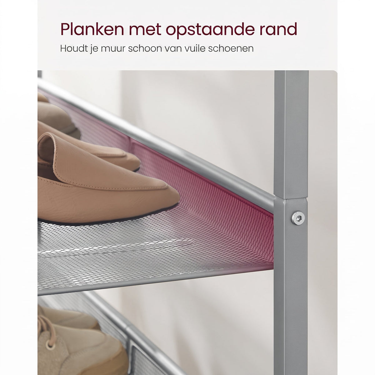Metalen Schoenenrek met Verstelbare Roosterplanken, 4 of 5 Niveaus