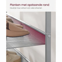 Metalen Schoenenrek met Verstelbare Roosterplanken, 4 of 5 Niveaus
