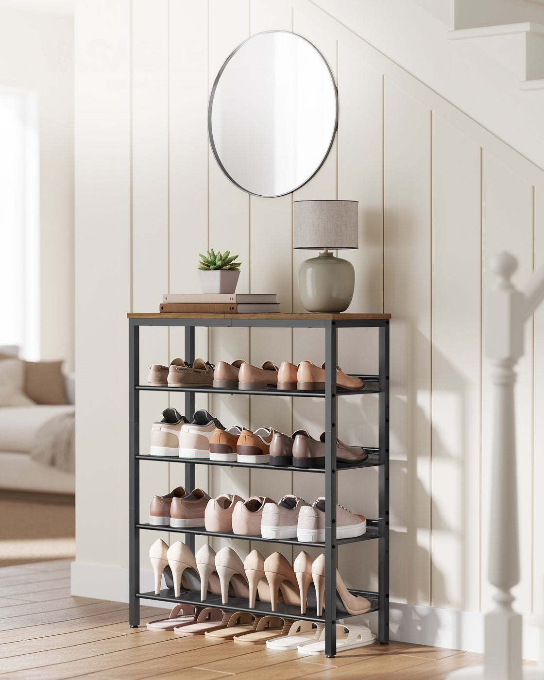 Metalen Schoenenrek met Verstelbare Roosterplanken, 4 of 5 Niveaus