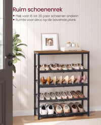 Metalen Schoenenrek met Verstelbare Roosterplanken, 4 of 5 Niveaus