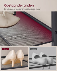Metalen Schoenenrek met Verstelbare Roosterplanken, 4 of 5 Niveaus