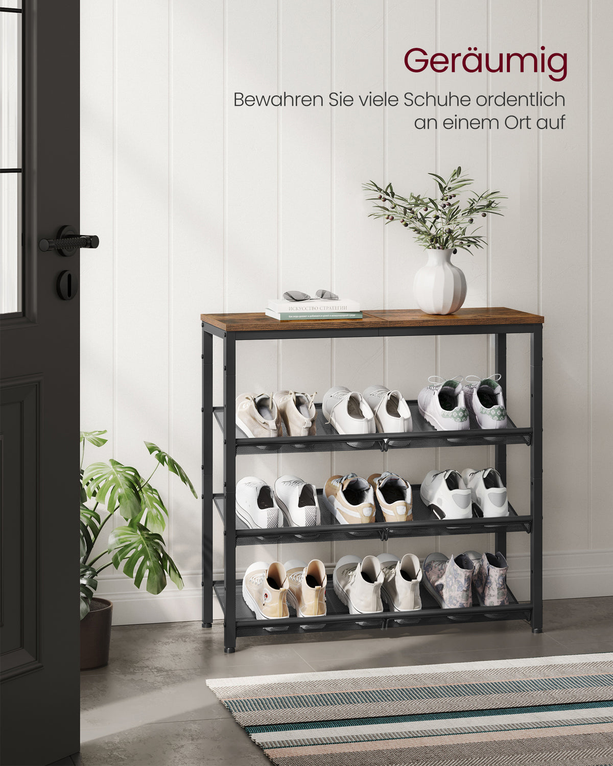 Metalen Schoenenrek met Verstelbare Roosterplanken, 4 of 5 Niveaus