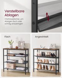 Metalen Schoenenrek met Verstelbare Roosterplanken, 4 of 5 Niveaus