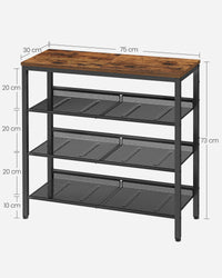 Metalen Schoenenrek met Verstelbare Roosterplanken, 4 of 5 Niveaus