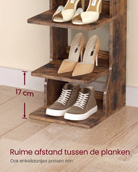 Smal Schoenenrek met 6 Niveaus en 2 Haken, 30 x 26,4 x 110,4 cm