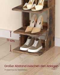 Smal Schoenenrek met 6 Niveaus en 2 Haken, 30 x 26,4 x 110,4 cm