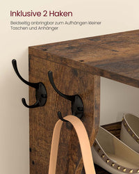 Smal Schoenenrek met 6 Niveaus en 2 Haken, 30 x 26,4 x 110,4 cm