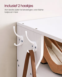Smal Schoenenrek met 6 Niveaus en 2 Haken, 30 x 26,4 x 110,4 cm