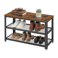 Schoenenbank met 2 Roosterplanken en Zitvlak, 73 cm