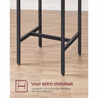 Compacte Bartafelset met 2 Barkrukken en Voetsteun, 60 x 60 x 90 cm