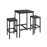 Compacte Bartafelset met 2 Barkrukken en Voetsteun, 60 x 60 x 90 cm