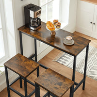 Bartafelset met 2 Barkrukken in Industrieel Design, 100 x 40 x 90 cm
