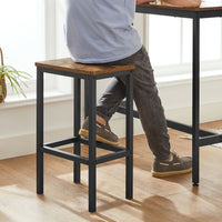 Bartafelset met 2 Barkrukken in Industrieel Design, 100 x 40 x 90 cm
