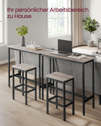 Bartafelset met 2 Barkrukken in Industrieel Design, 100 x 40 x 90 cm