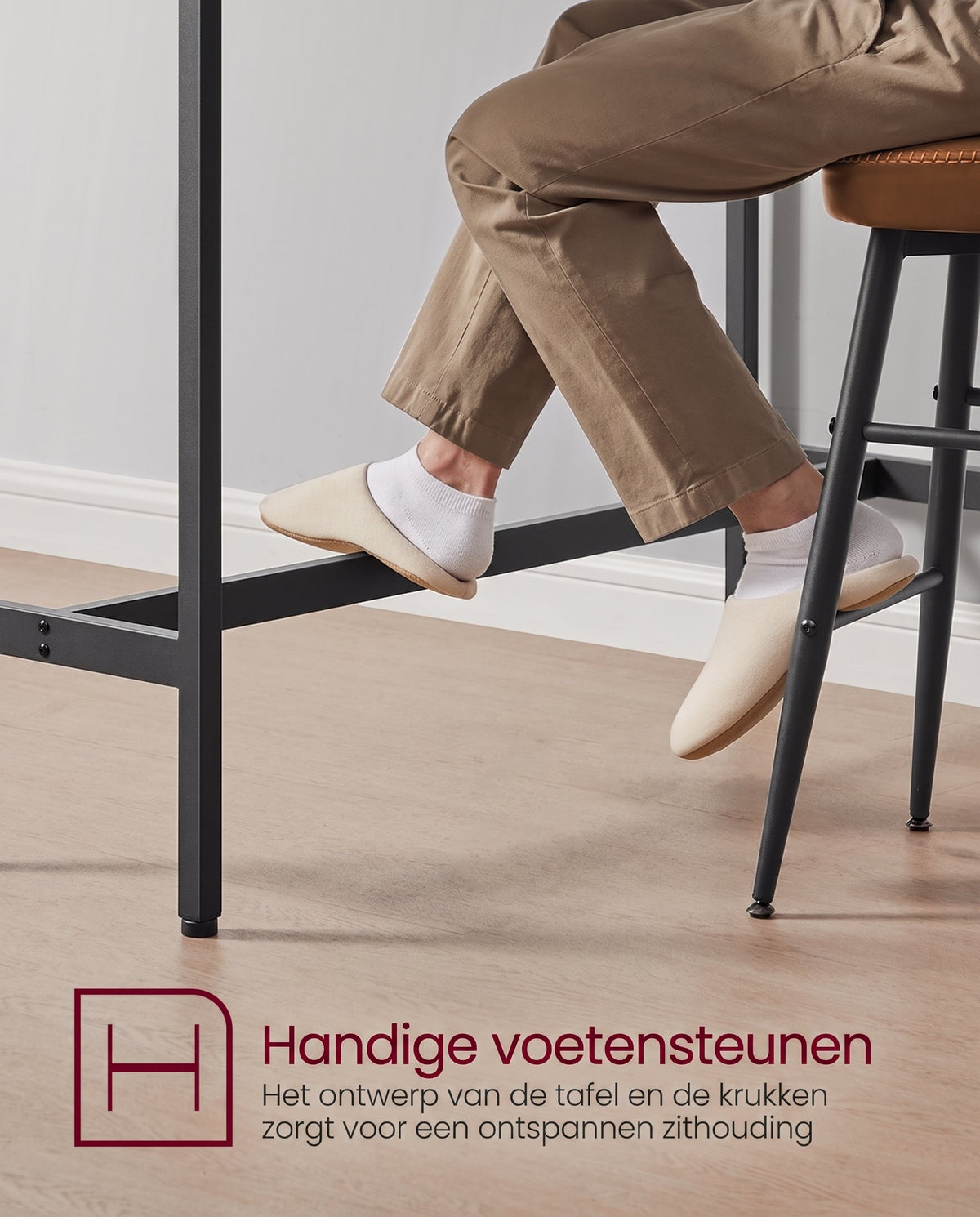 Bartafelset met 2 Barkrukken in Industrieel Design, 100 x 40 x 90 cm