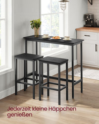Bartafelset met 2 Barkrukken in Industrieel Design, 100 x 40 x 90 cm