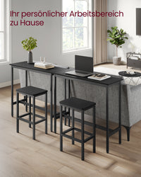 Bartafelset met 2 Barkrukken in Industrieel Design, 100 x 40 x 90 cm