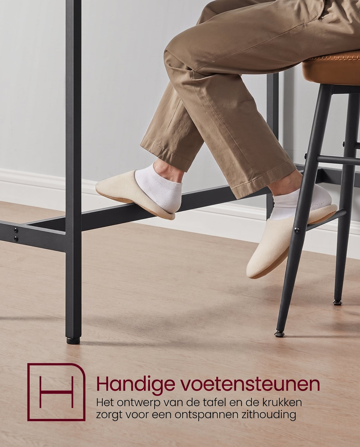 Bartafelset met 2 Barkrukken in Industrieel Design, 100 x 40 x 90 cm