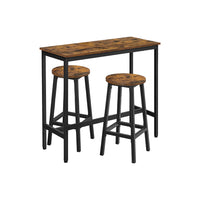 Bartafelset met 2 Ronde Barkrukken in Industrieel Design, 100 x 40 x 90 cm