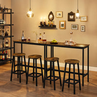 Bartafelset met 2 Ronde Barkrukken in Industrieel Design, 100 x 40 x 90 cm
