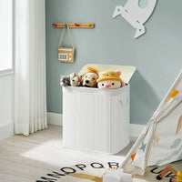 Opvouwbare Bamboe Wasmand met 3 Vakken en Deksel, 150 Liter