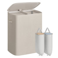 Wasmand met Deksel en 2 Vakken, 160 Liter