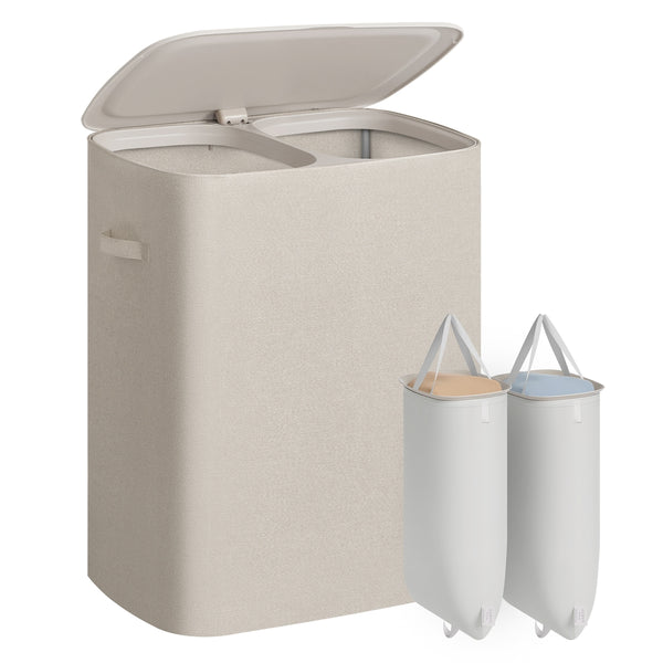 Wasmand met Deksel en 2 Vakken, 160 Liter