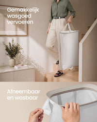 Wasmand met Deksel en 2 Vakken, 160 Liter