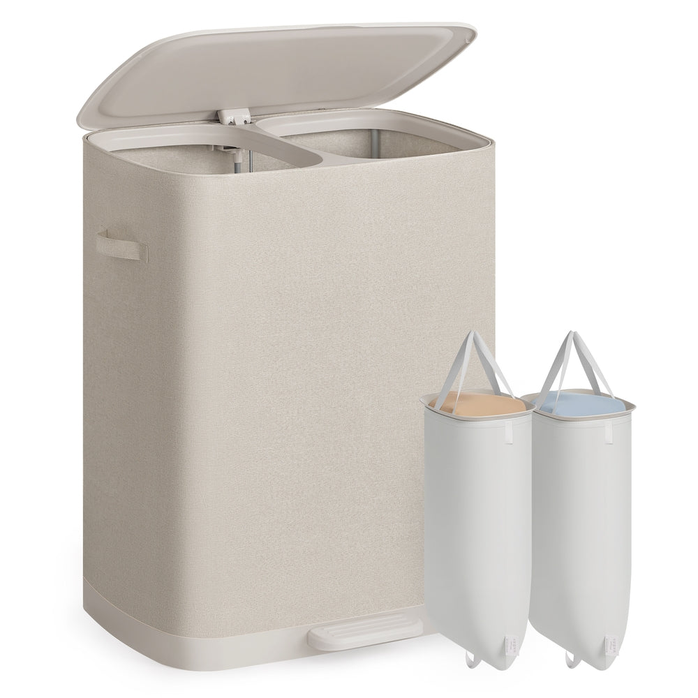 Wasmand met Deksel en 2 Vakken, 160 Liter