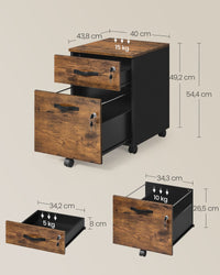Verrijdbare Archiefkast met 2 Lades op Slot, voor Hangmappen A4