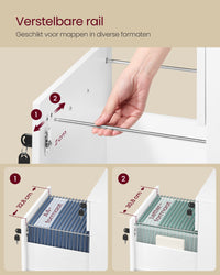 Verrijdbare Archiefkast met 2 Lades op Slot, voor Hangmappen A4