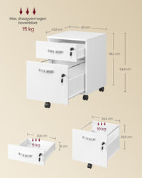 Verrijdbare Archiefkast met 2 Lades op Slot, voor Hangmappen A4